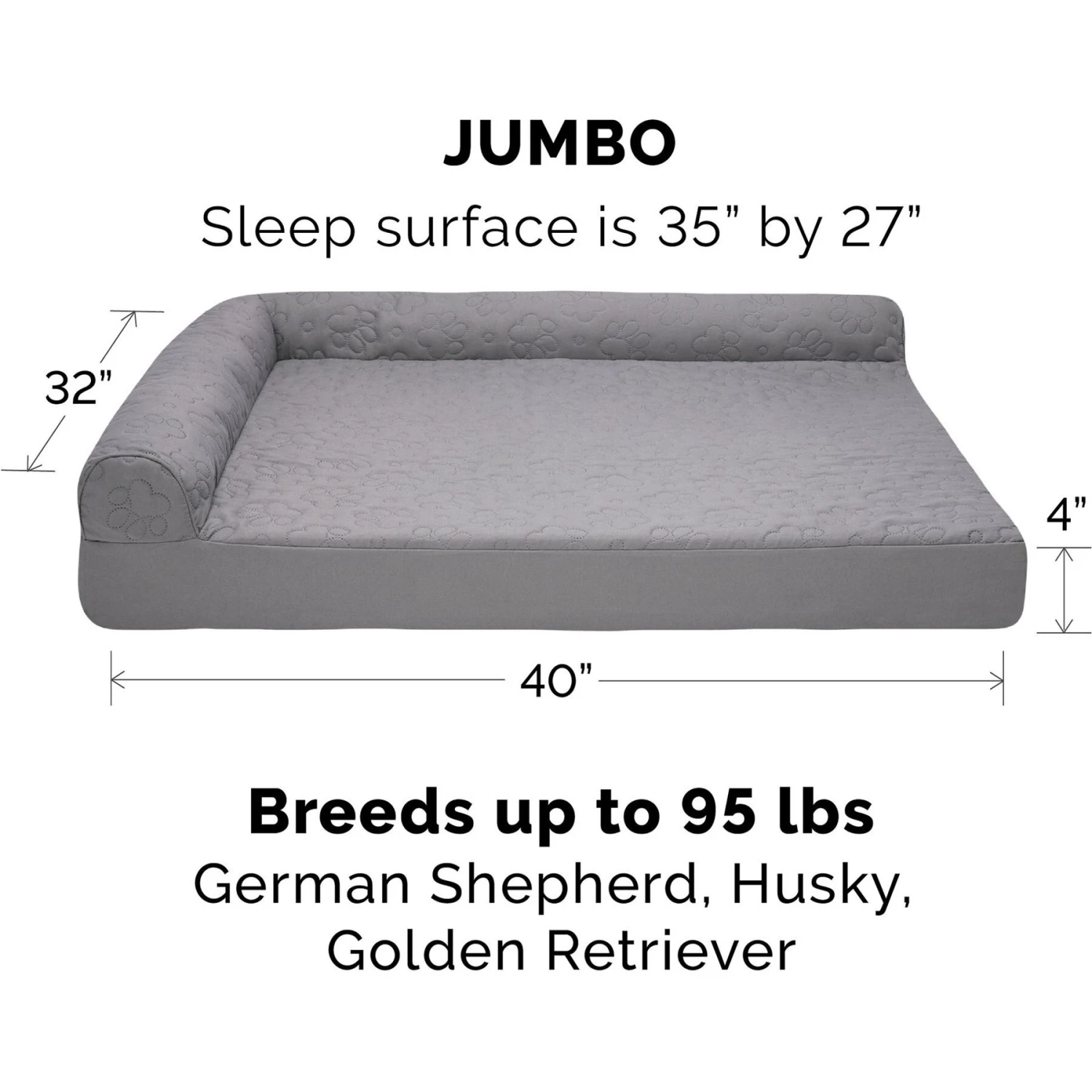 FurHaven Paw-Quilted Deluxe Chaise Orthopedic Cat & Dog Bed With Removable Cover - Image 3