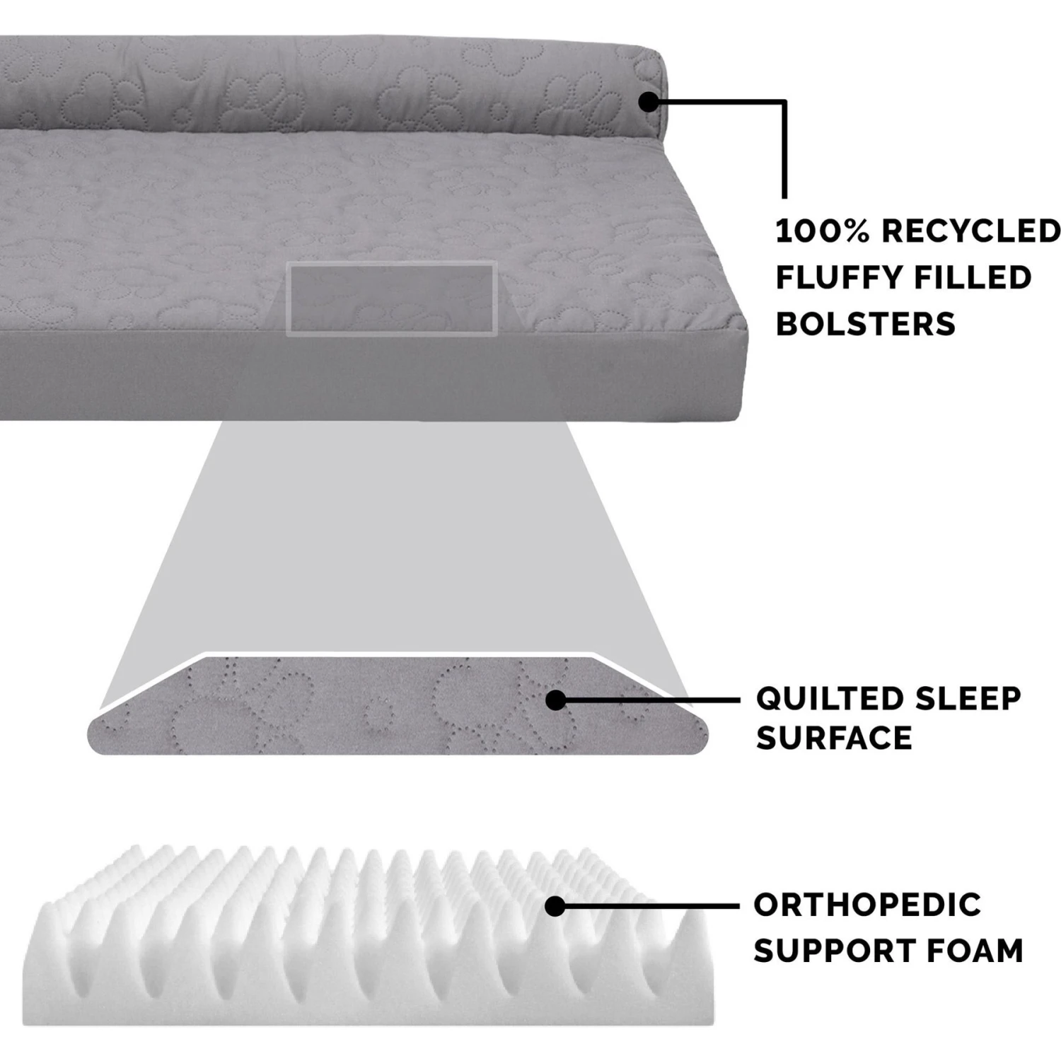 FurHaven Paw-Quilted Deluxe Chaise Orthopedic Cat & Dog Bed With Removable Cover - Image 6