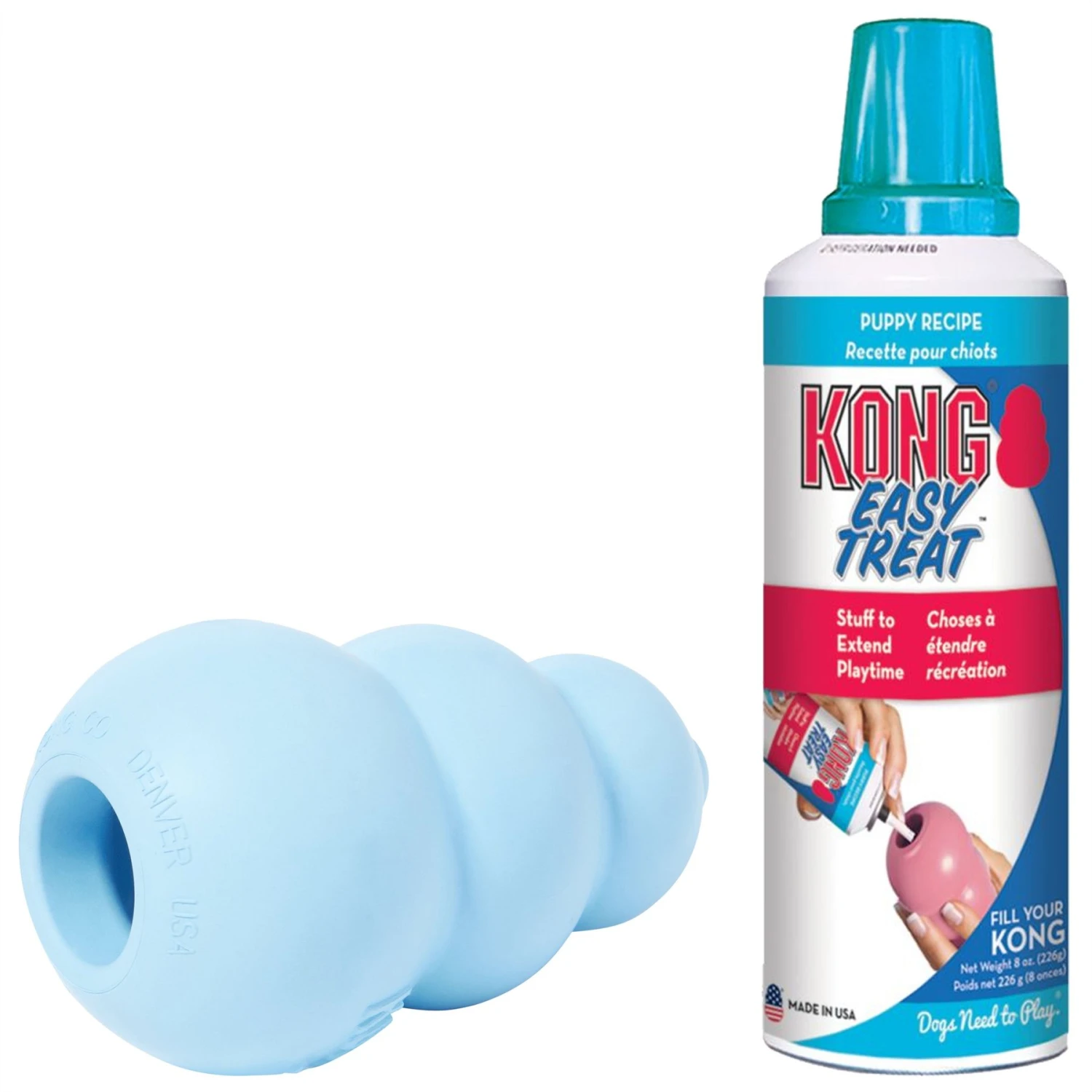 KONG Puppy Chew Dog Toy & KONG Stuff'N Easy Treat Puppy Recipe