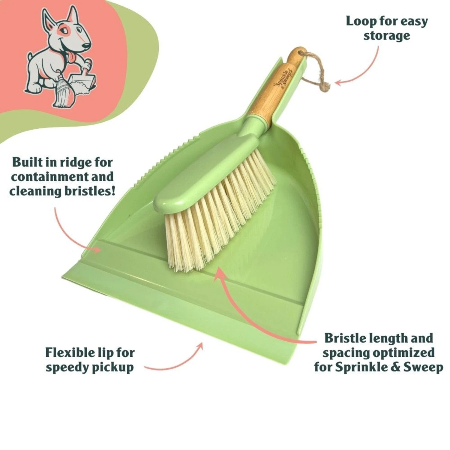 Sprinkle & Sweep Sweeper Kit Dustpan & Hand Broom Set - Image 2
